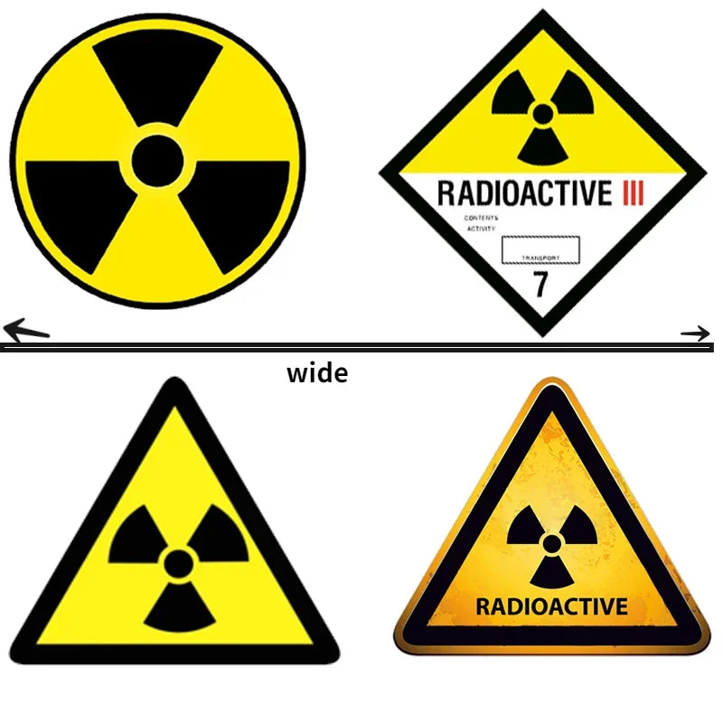 Warning Radioactive Reflective Stickers Radiation Decals Sticker