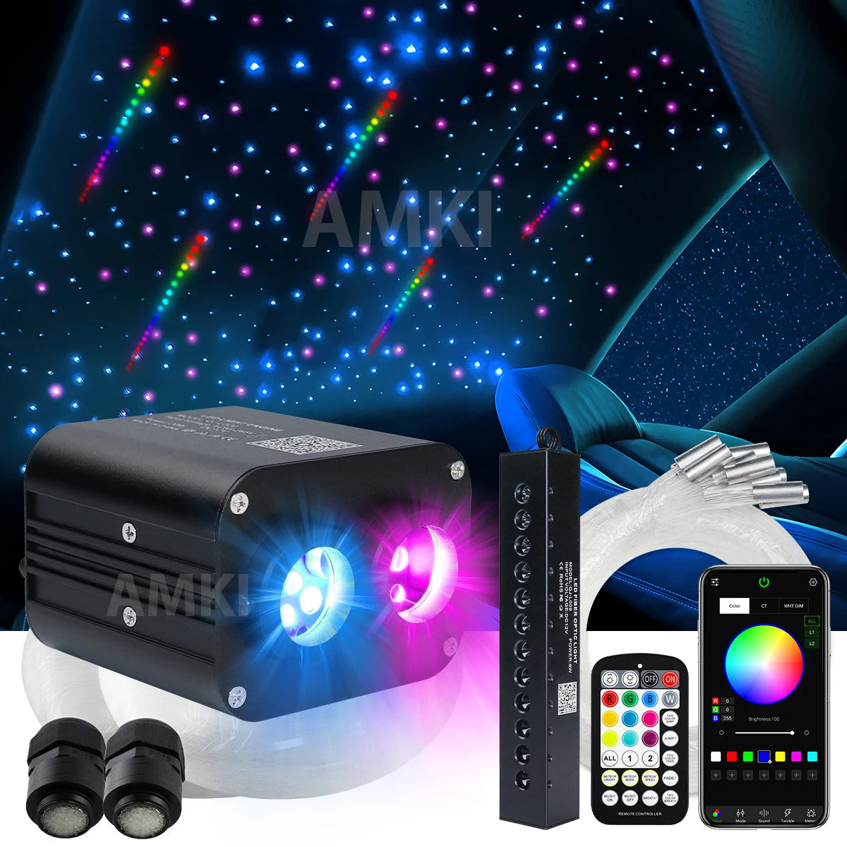 20W Twinkle Rgbw Meteor Starry Sky Star Ceiling Fiber