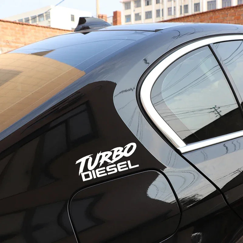 Turbo Diesel Sticker Decal Funny Boosted Vinyl Black Silver