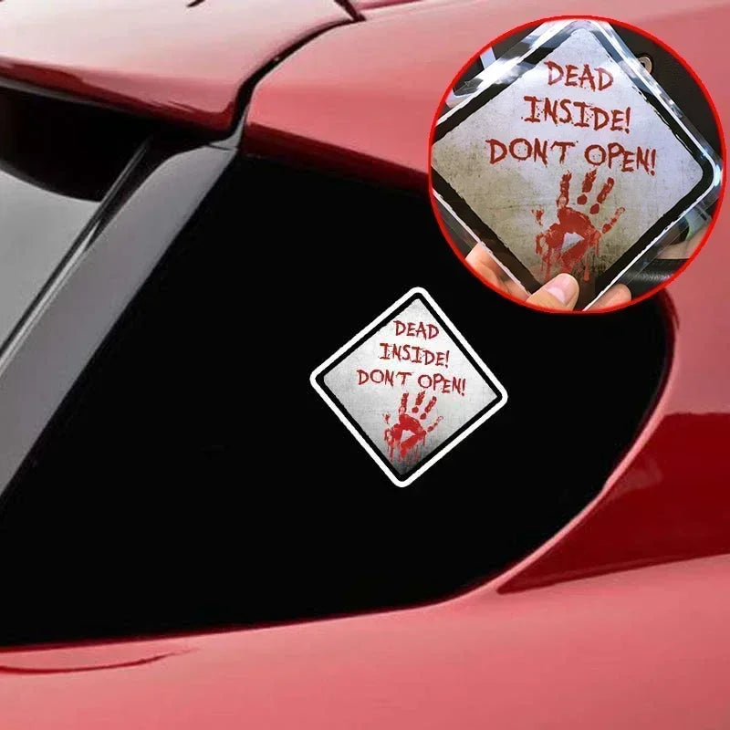 Dead Inside Dont Open Outdoor Sticker Walking Zombie Reflective