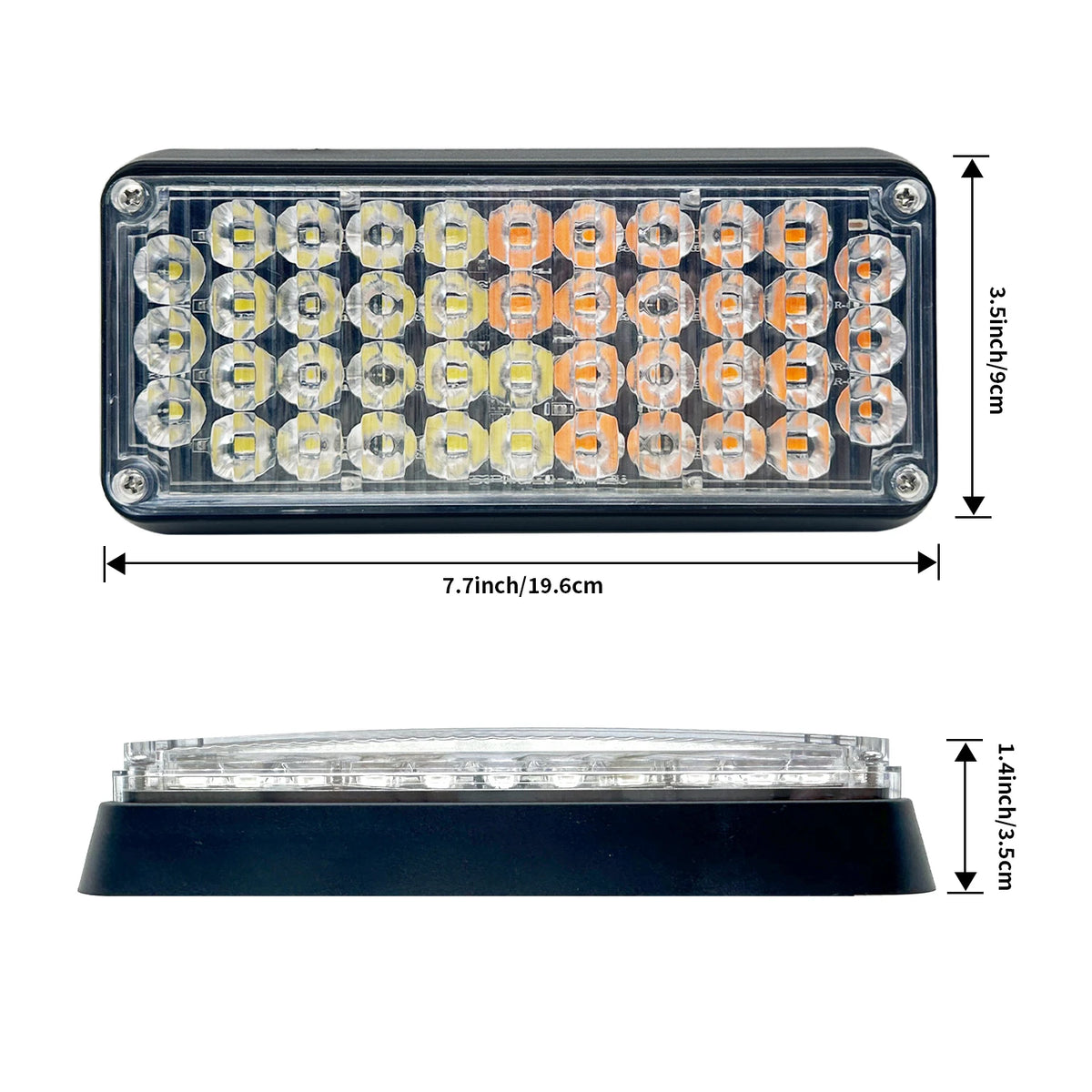 Wireless Magnetic Strobe Warning Amber White 42LED Emergency
