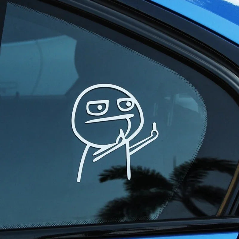 10.5x12cm Creative Funny Stickers Middle Finger Windshield Door