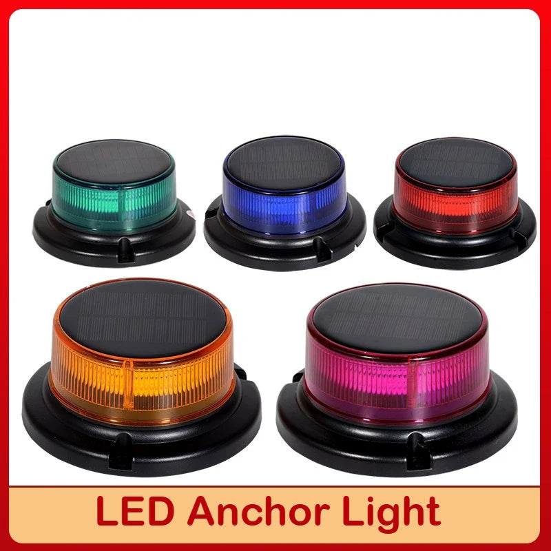 USB Rechargeable Solar Warning Strobe Anchor Powered Navigation