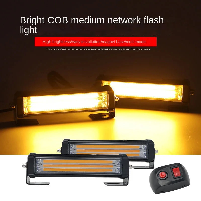 remote-controlled one-trailer two-cob Flashing Truck 12v24v