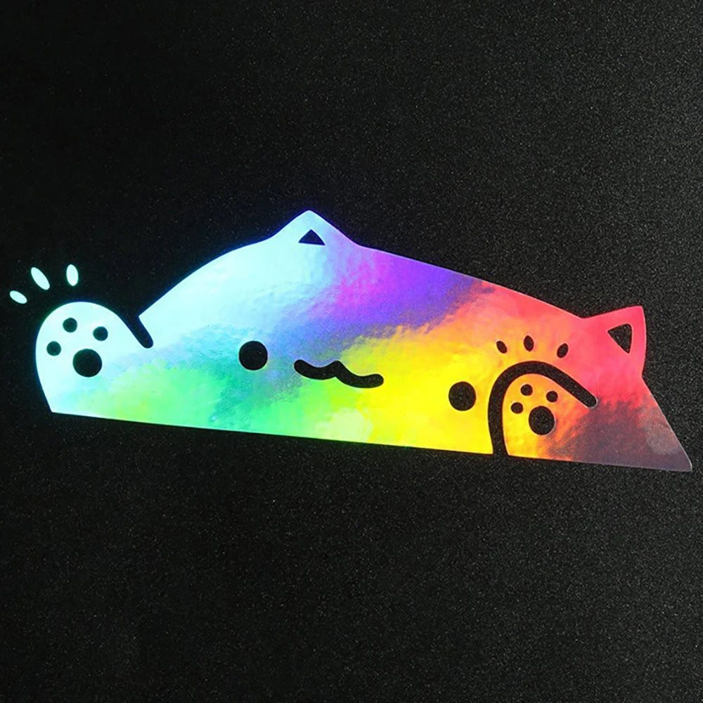 Cat Sticker Kitten Knocking On Window Cute Personality Body