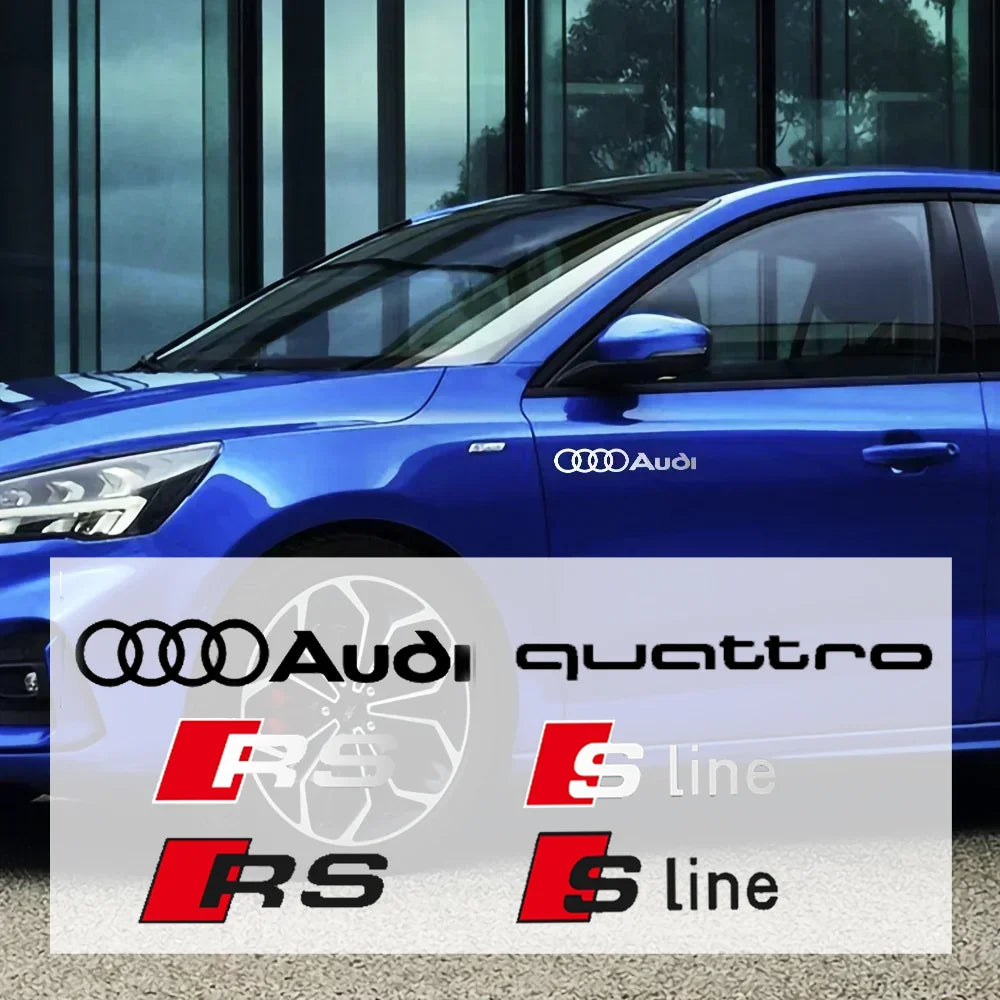 For Audi Sline Rs Quattro Sticker Pvc Body Trunk Window A3 A4 B8