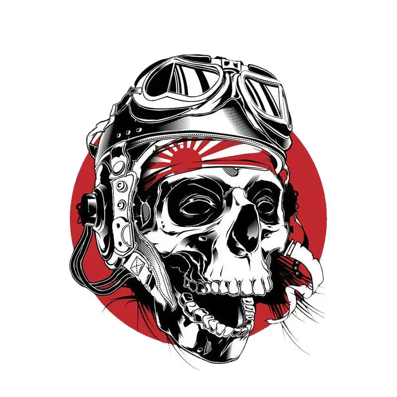 Personality Japanese Skull Vinyl Sticker Laptop Travel Bag Helmet