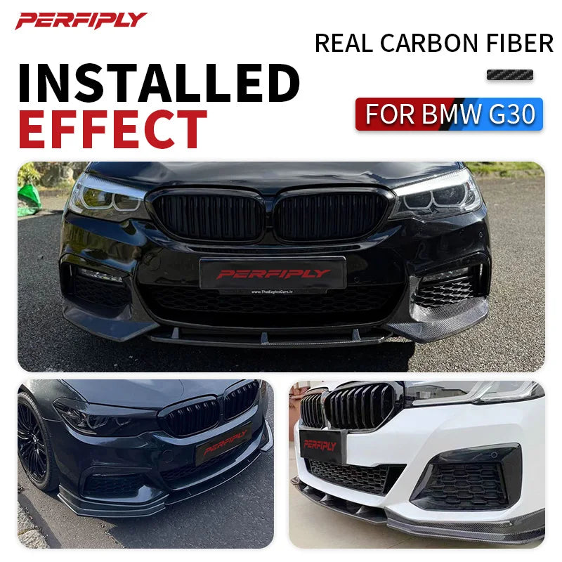 For BMW 5 Series G30 G31 Real Dry Carbon Fiber Front Lip G38 Lci