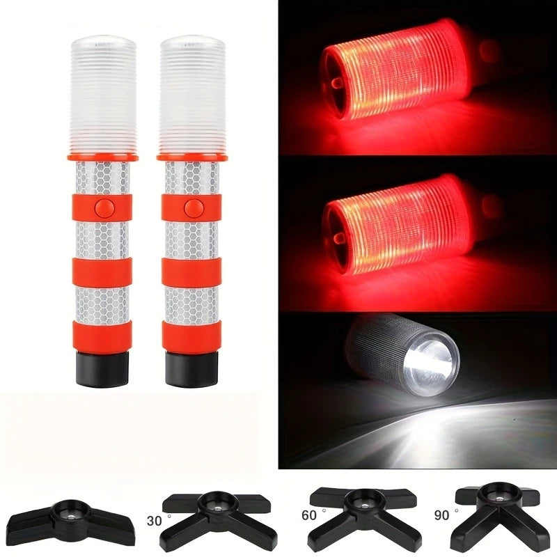2-pack Road Hazard Magnetic Stand W Case Super Bright