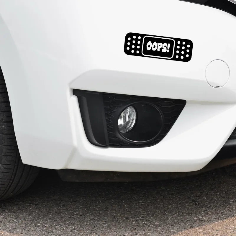 Fun Oops Band Aid Jdm Decal Sticker Black Silver