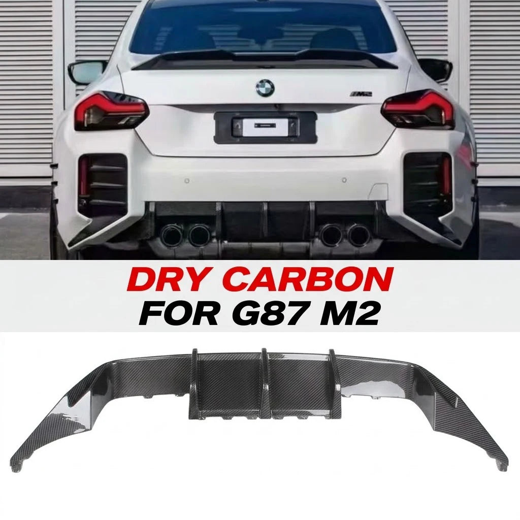 For BMW M2 G87 Lip Spoiler Real Dry Carbon Fiber Rear Diffuser