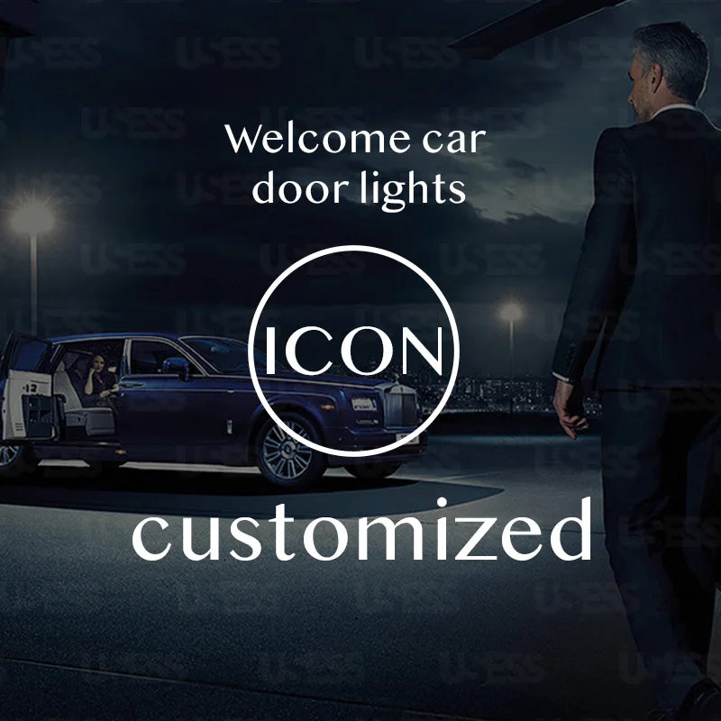 For BMW Audi Benz Porsche Tesla Welcome Icon Customized Glass