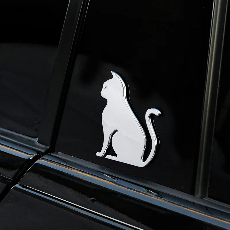 1PC 3D Cat Metal Sticker Covering Scratches Cute Animal