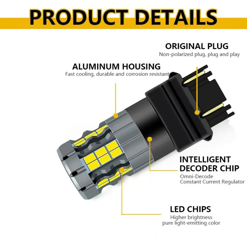 2PCS 3156 P27W 3157 7W T25 Bulbs Canbus Turn