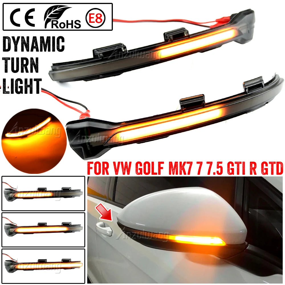 For VW Golf 7 Vii MK7.5 Side Wing Rearview Mirror Indicator