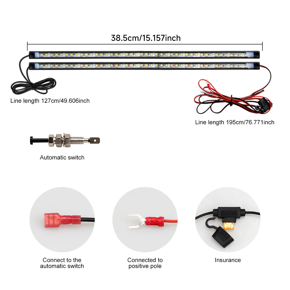 Hood Repair Lighting Kit On Off White Waterproof Underhood