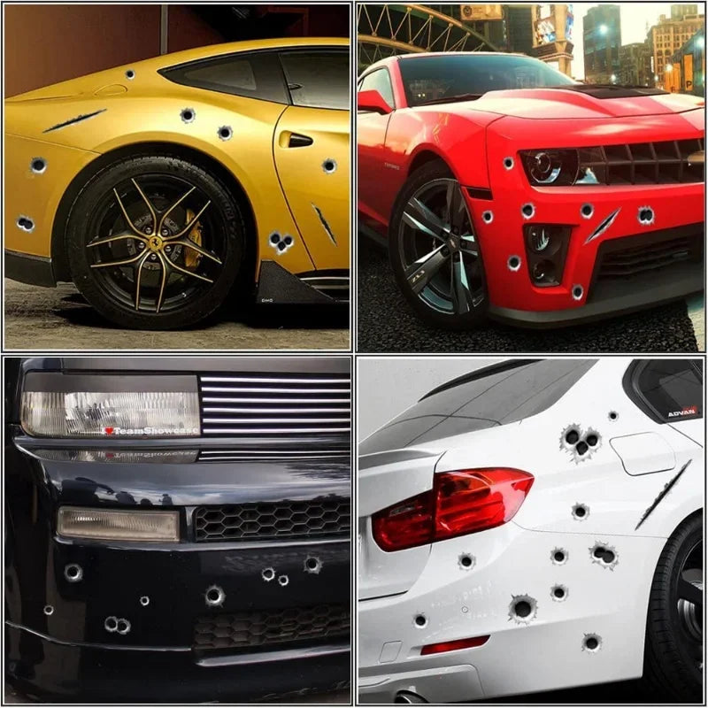 Personalized 3D Bullet Hole Stickers Creative Bumper Body Side