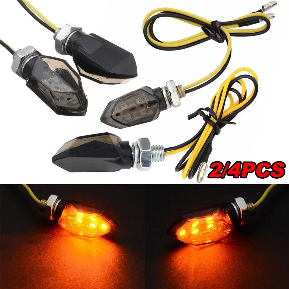 For Kawasaki Honda BMW Ktm 4PCS MINI Motorcycle Smoke Lens Turn