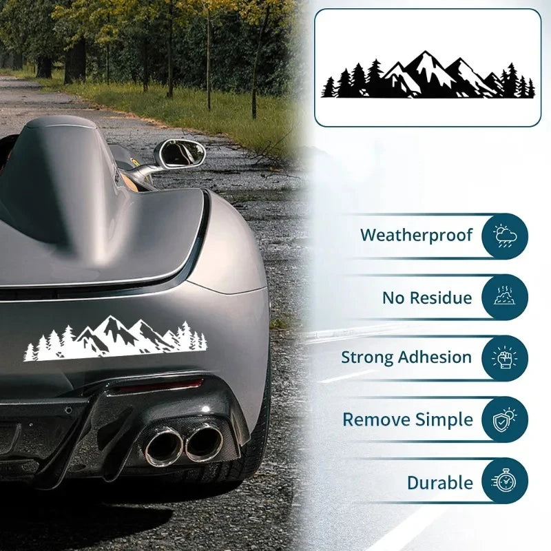 2PCS Mountain Tree Body Stickers Vinyl Waterproof Truck Trunk