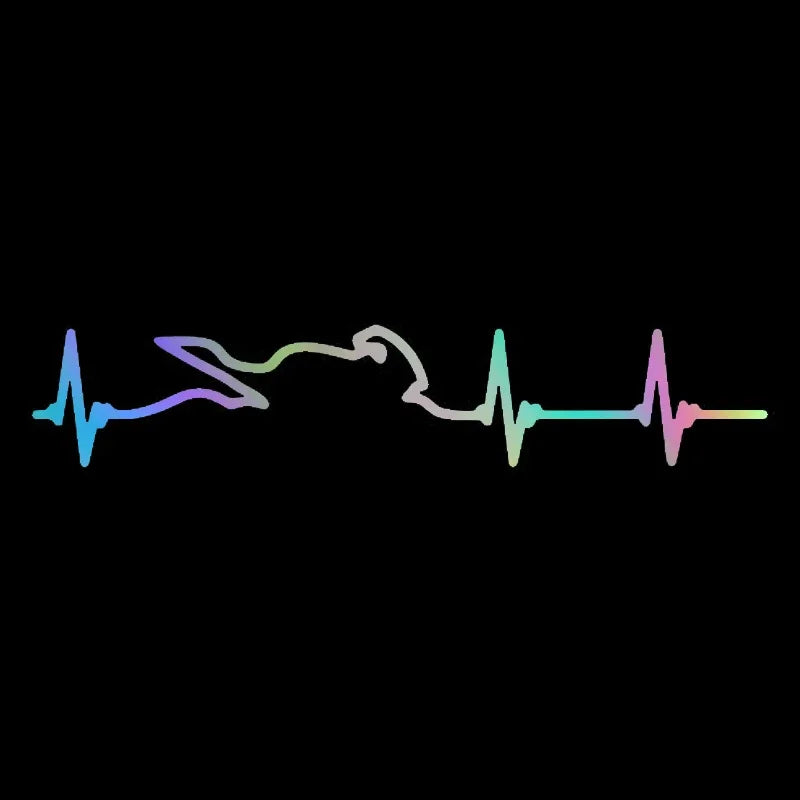 Sticker Heart Electrocardiogram Race Players Vinyl Cover