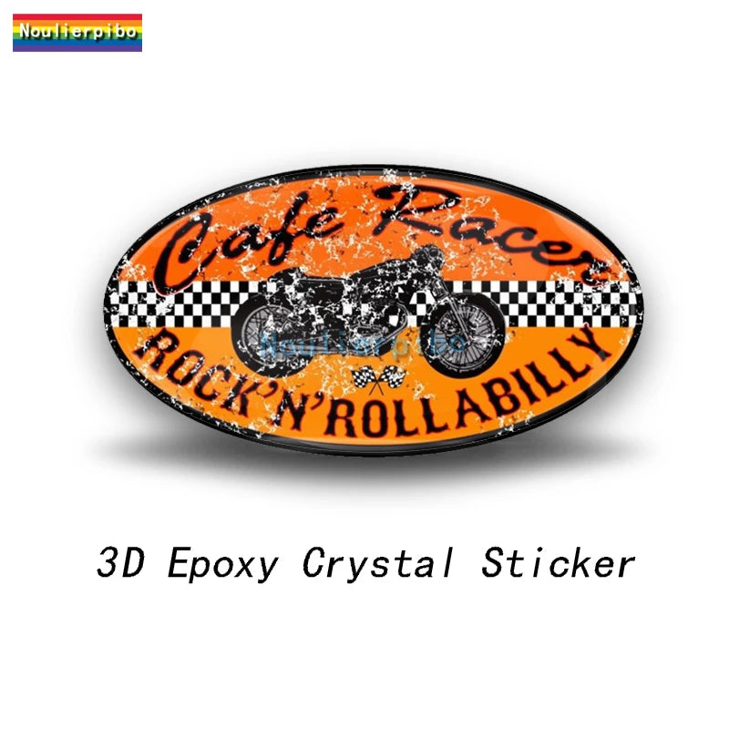 3D Dome Gel Sticker Old Shool Wolf Biker Retro