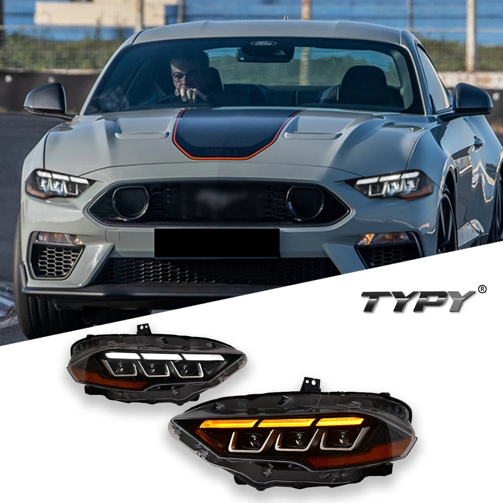 For Ford Mustang Headlights 2018-2023 Upgrade Typy Modified