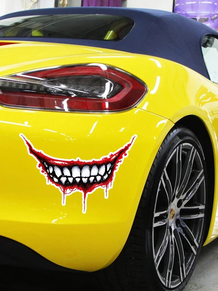 For 13CM 17CM Bumper Rear Window Pvc Decal Joker Graffit Mouth