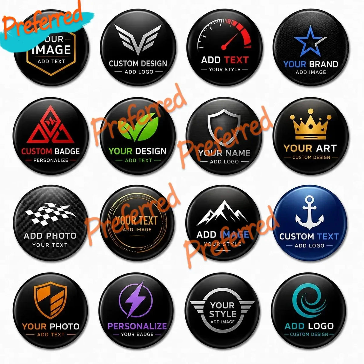 Custom Wheel Cap Decals 3D Domed Logo Stickers Any