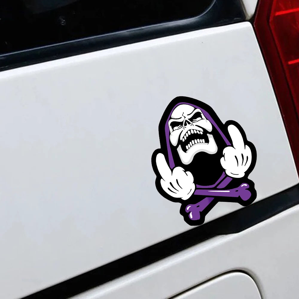 Cartoon Skeleton Gesture Reflective Stickers Motorcycle Electric
