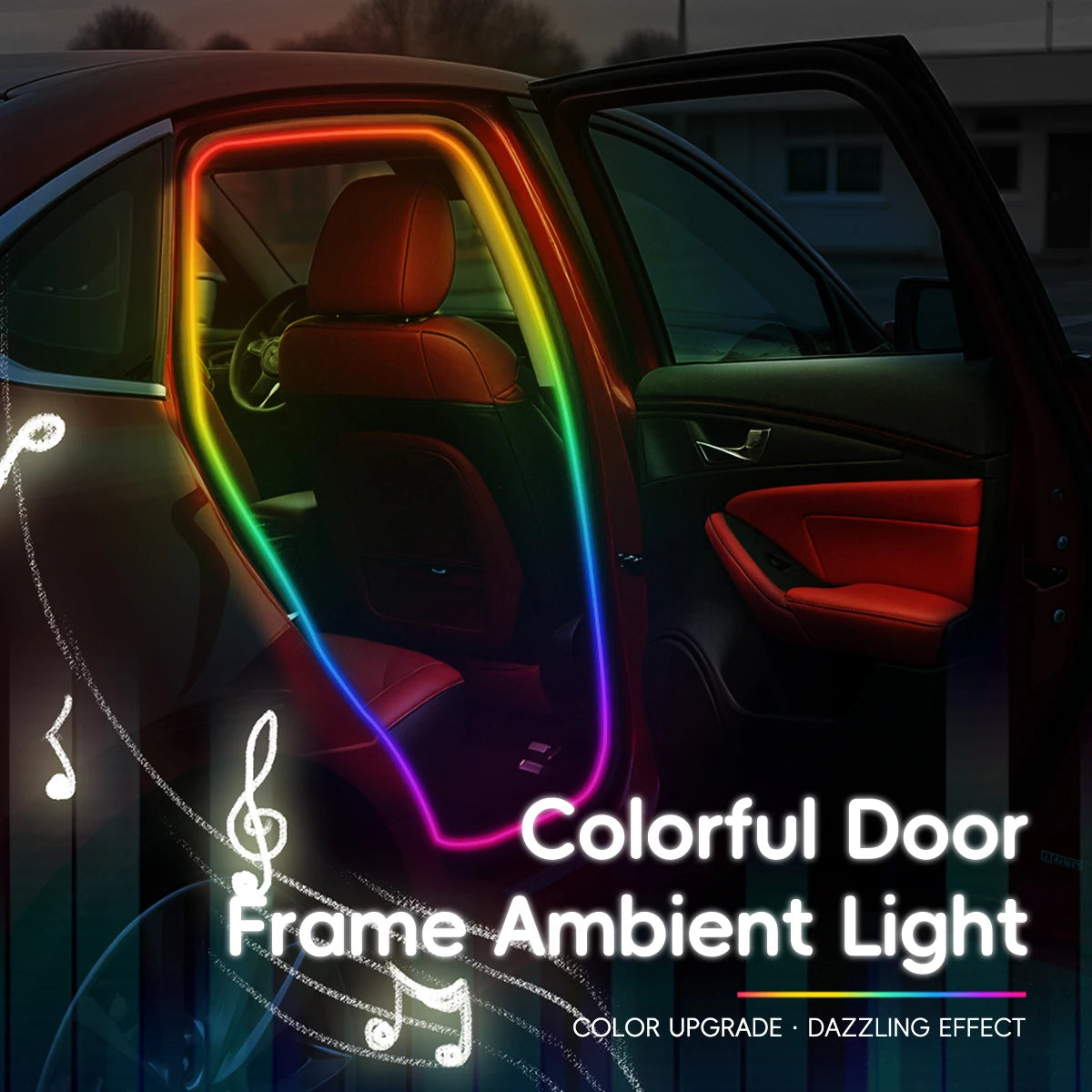 For Aoto Interior Atmosphere Diode 3.7m Rainbow Color Interior
