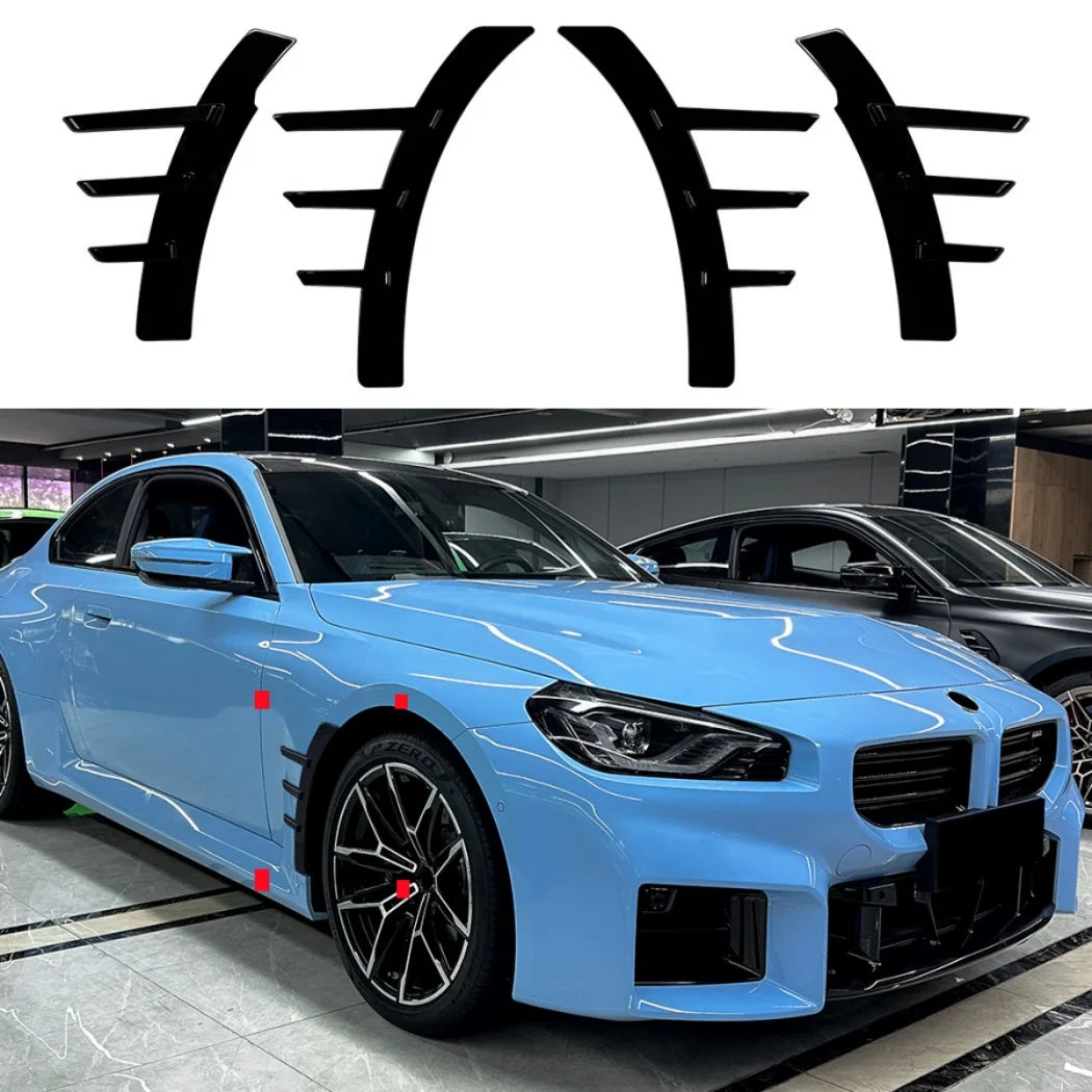 For BMW G42 M2 G87 Double Front Bumper Splitter Side Spoiler