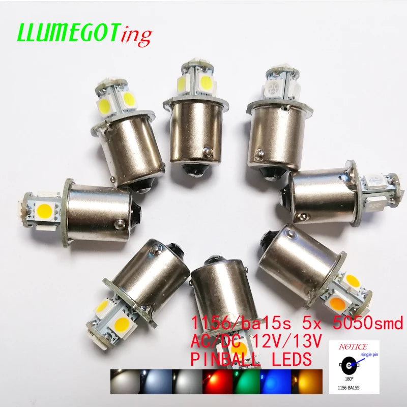 50PCS 1156 ba15s Base 5X smd5050 Various Colour Available