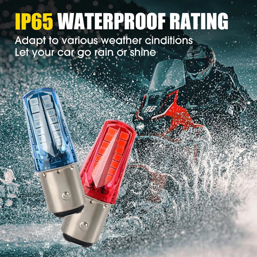 50X Bulb 1157 bay15d Brake Motorcycle Strobe Parking Tail