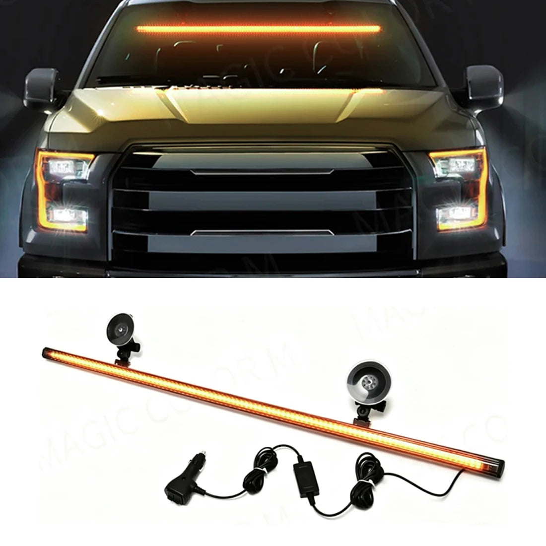 For Flash Warning Lamp Windshield Bar Strobe 3030 Beads Yellow