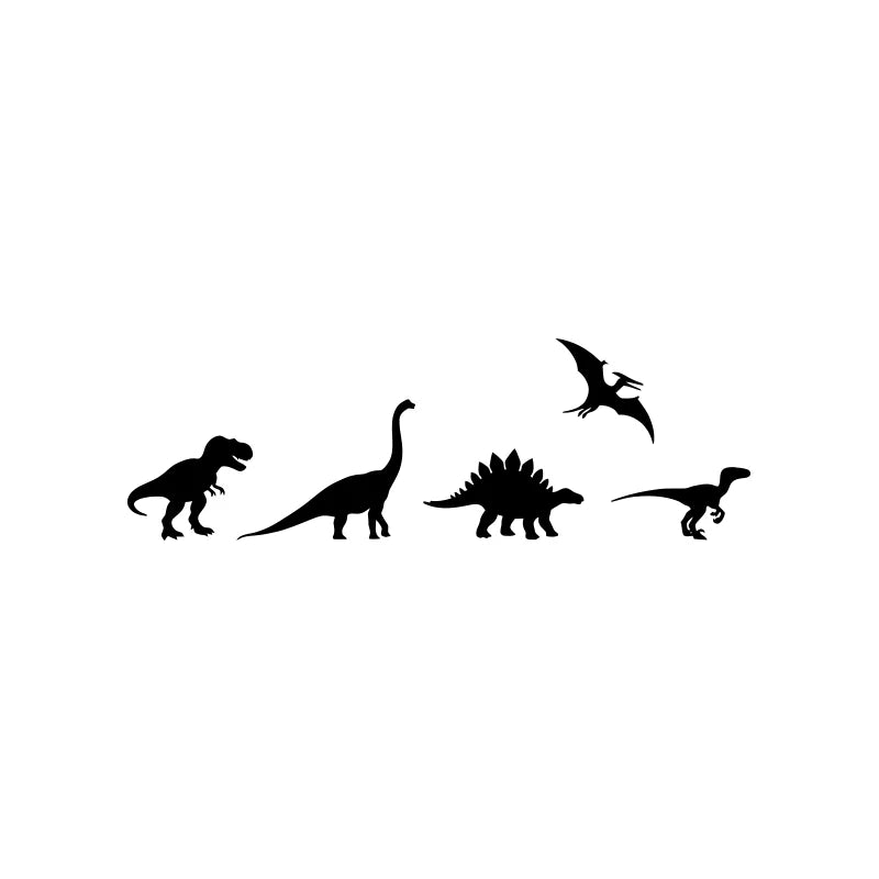 MINI Dinosaurs Set Raptor T Rex Pterodactyl Sticker Windows