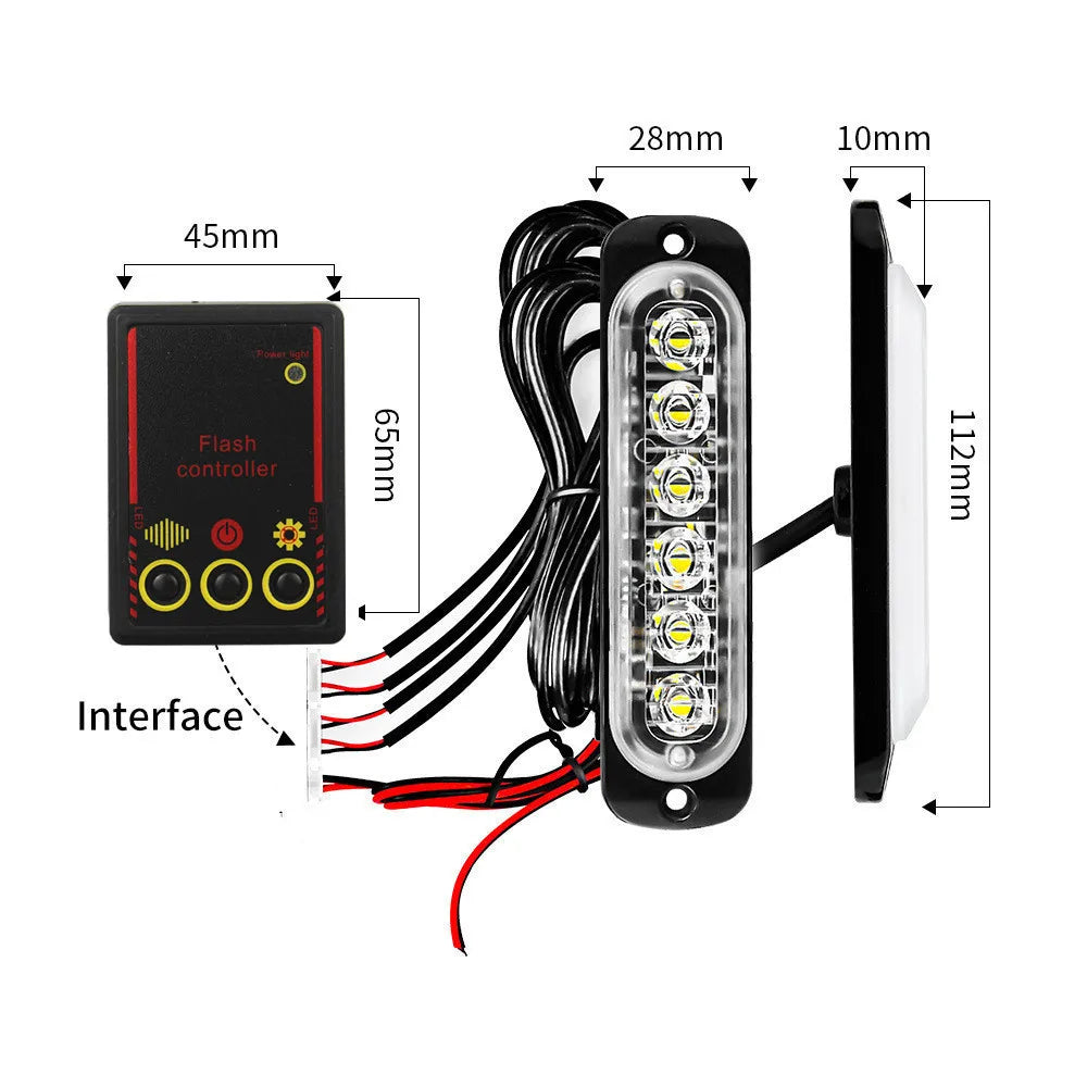 Front Grille Lighting 12V 24V Amber Emergency Strobe Warning