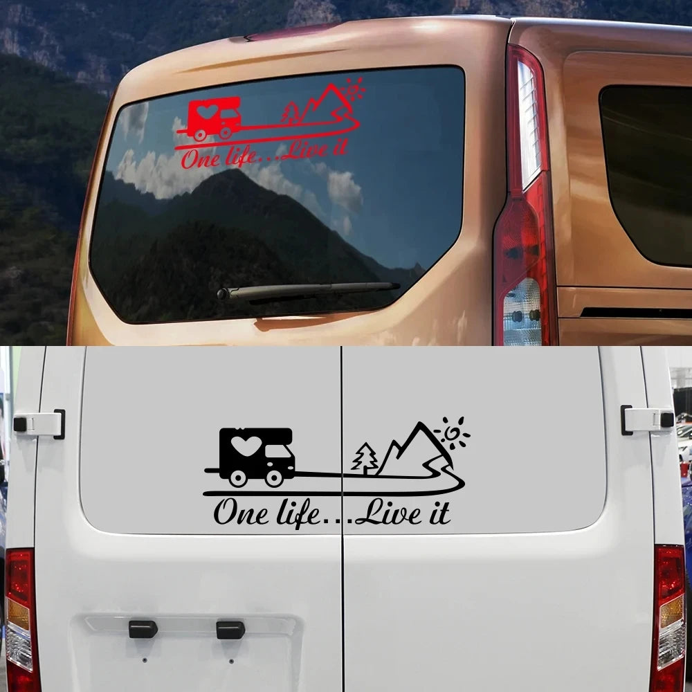 One Life Live It Van Camper Decor Decal Vinyl