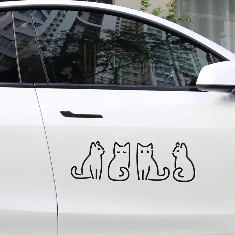 Cute Cat Sticker Vinyl Decal Window Bumper Motorcycle Fridge