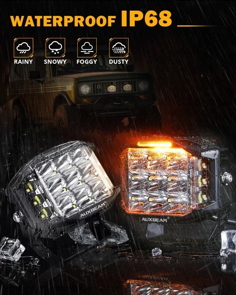 Auxbeam v-max Series Inch Drl Driving Work Black Amber