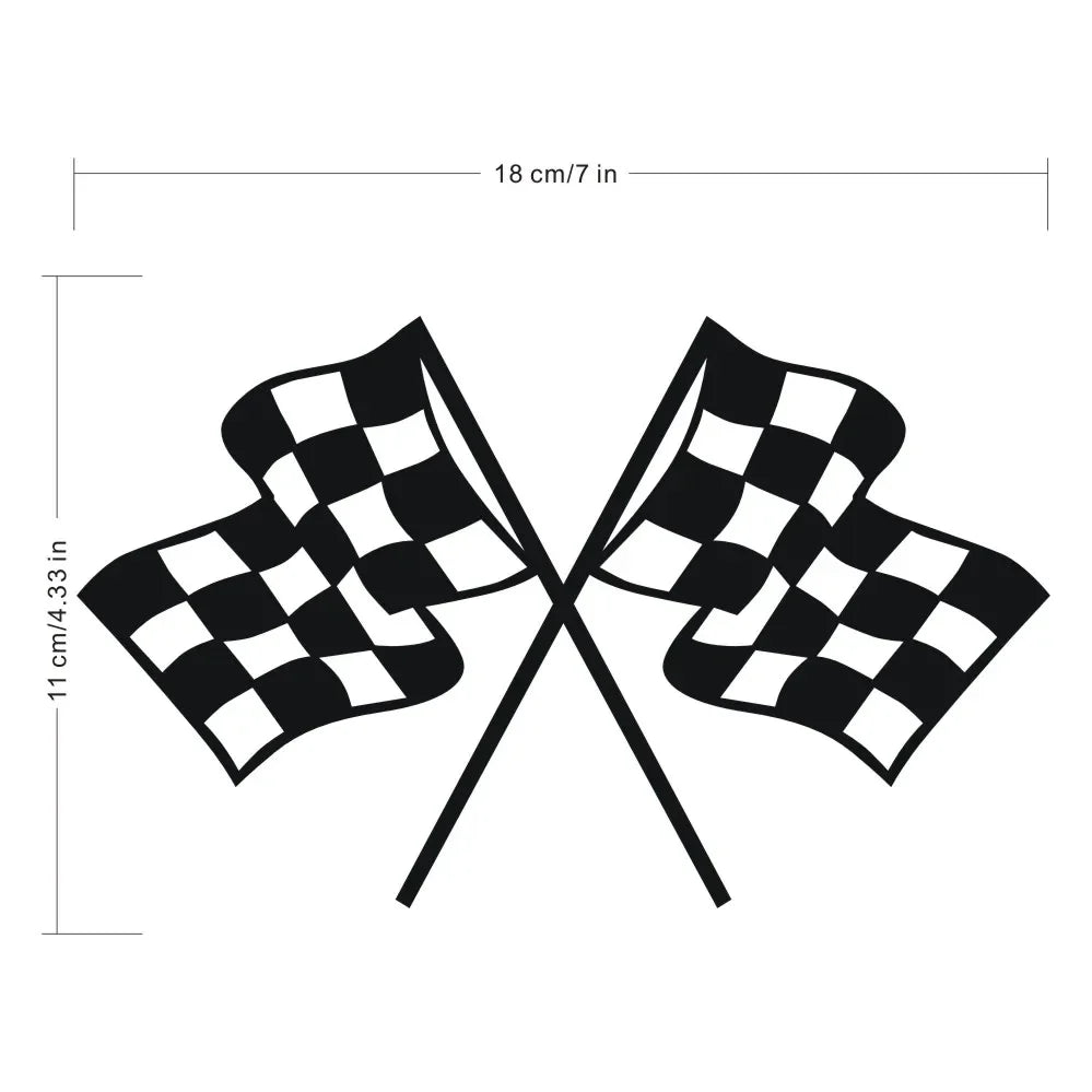 Stickers Personalized Checkered Flag Racing Vinyl Decals