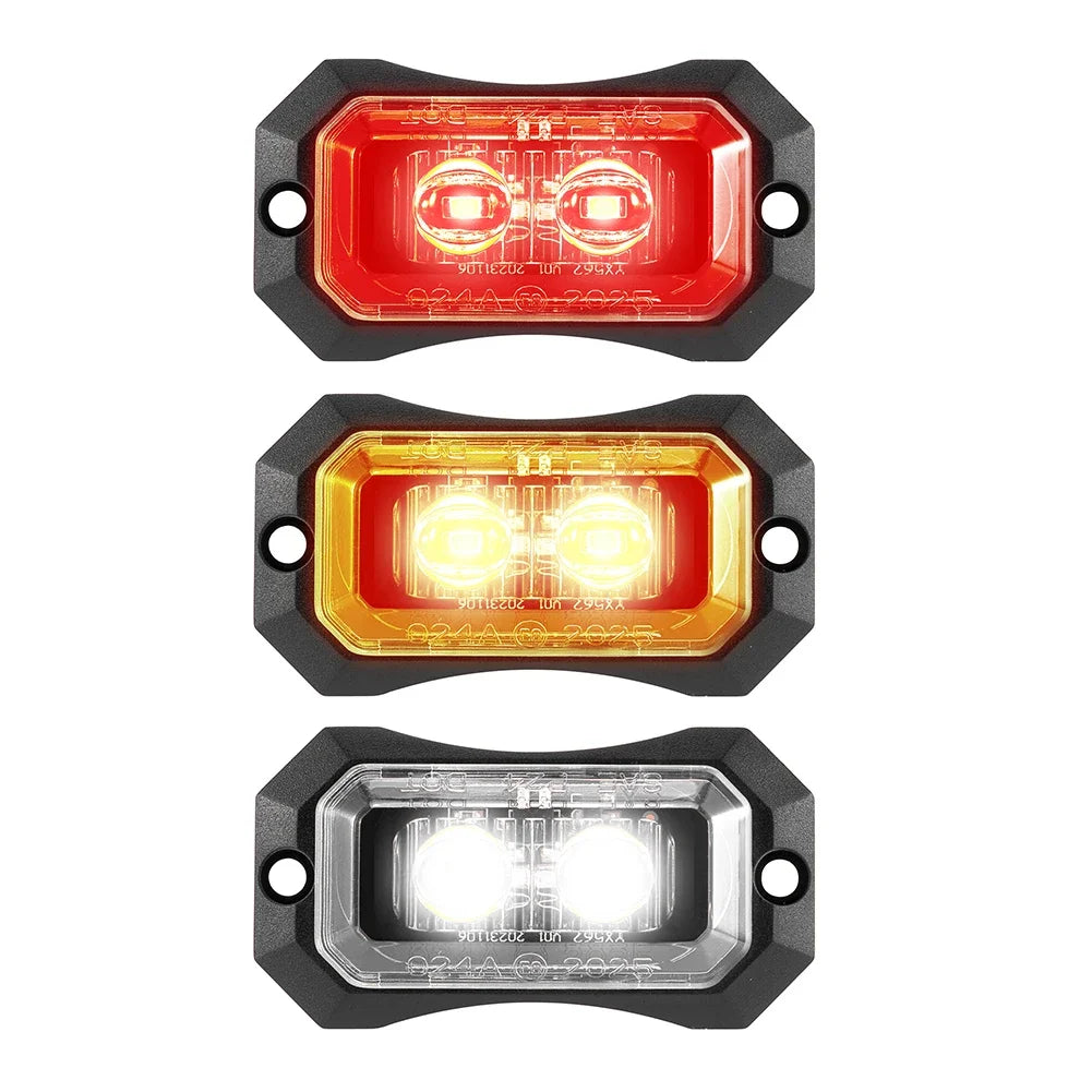 6LED Boat Trailer Marker Dark Smoked Lens White Side