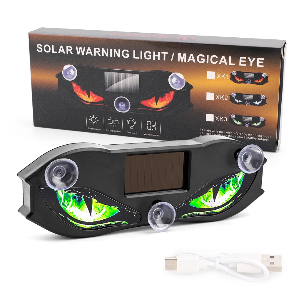 Cool Devil Eyes Warning Lighting Ambient Solar type-c Charging