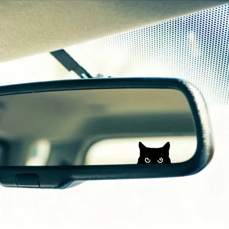 6PCS Black Cat Peeking Pvc Vinyl Sticker Hidden Pop