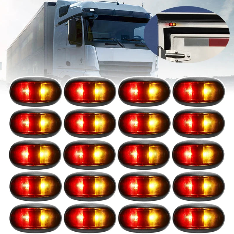 For Rv Trailer Lorry Bus red-yellow Side Marker Truck Warning