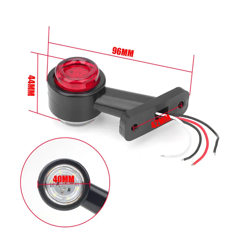 For Trailer Tractor Rv Truck Dual Face Side Marker Parking White