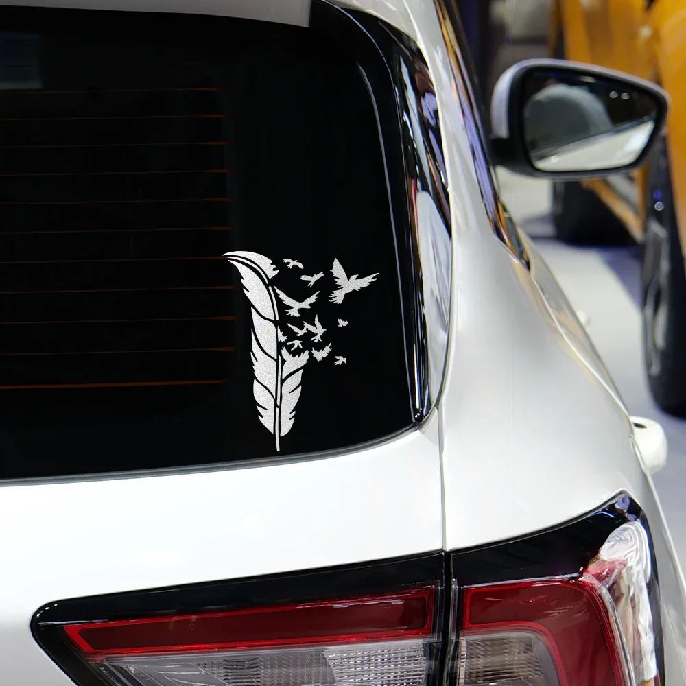 Creative Feather Eagle Sticker Reflective Vinyl Decor Decals
