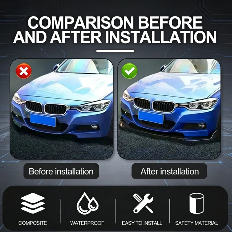For BMW F30 F31 E90 E91 5PCS Front Bumper Lip Body Kit ABS