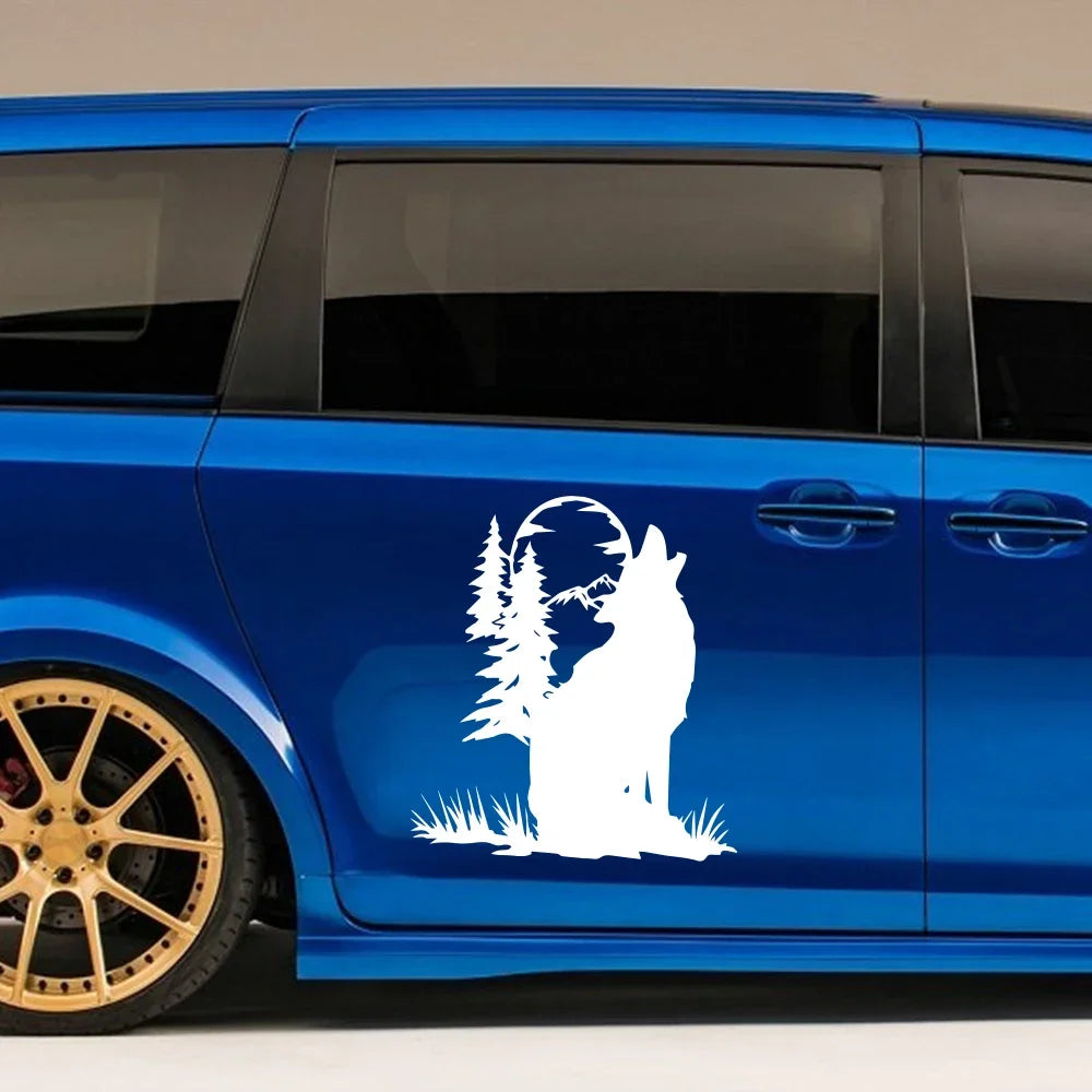 Creative Wolf Tree Forest Decor Sticker Body Side Decoraiton