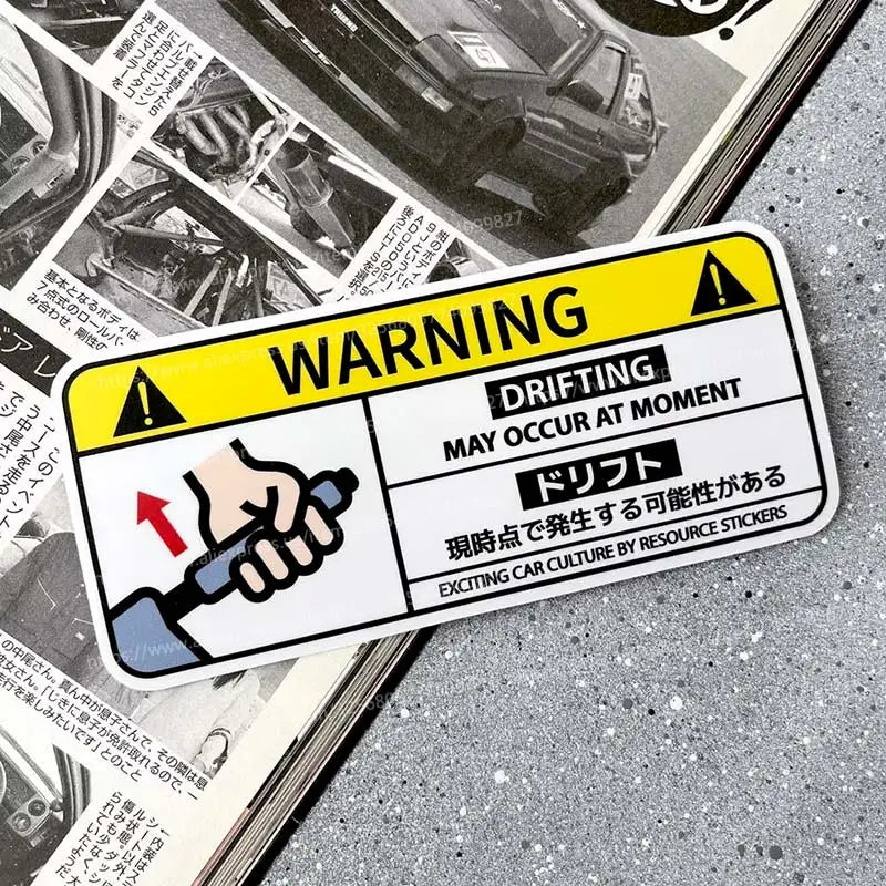 Cartoon Sticker Warning Airbag Check Decal Anime Waterproof