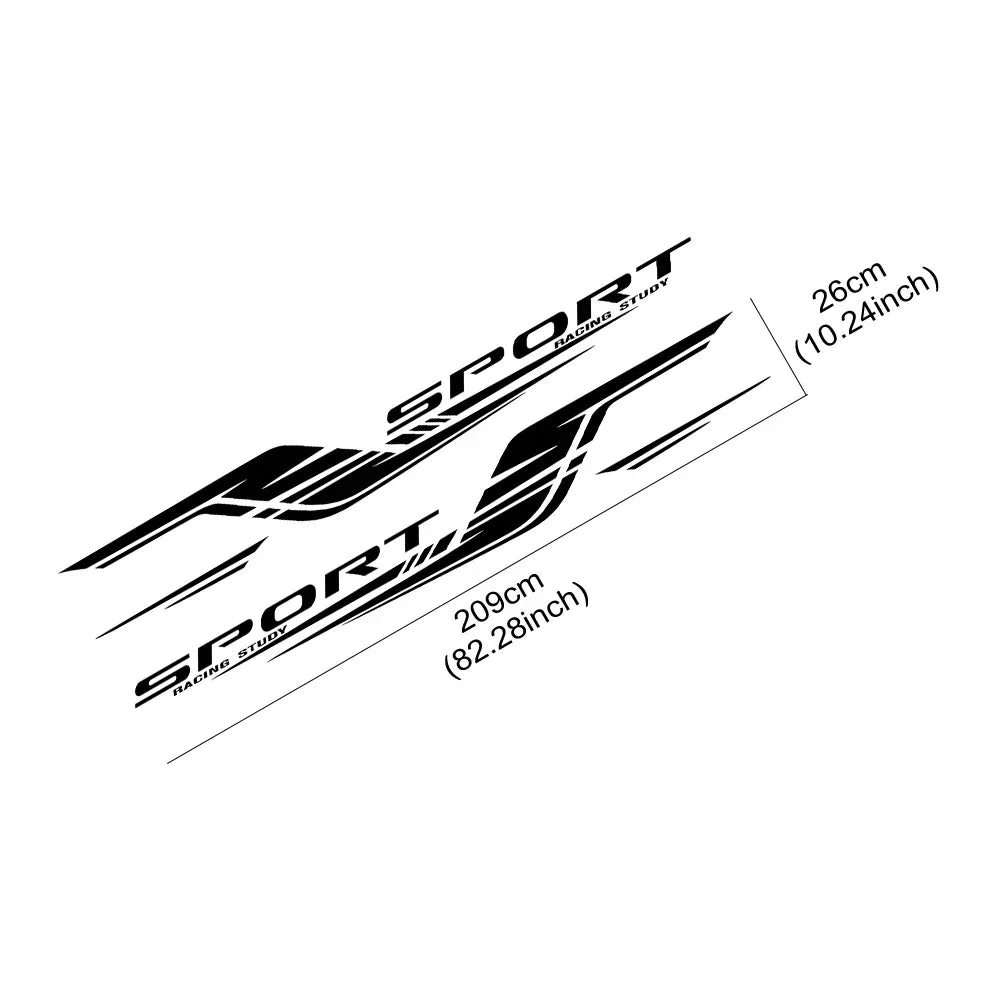 For Auto Body Decor Accessories 2PCS Long Stripes Decal Left